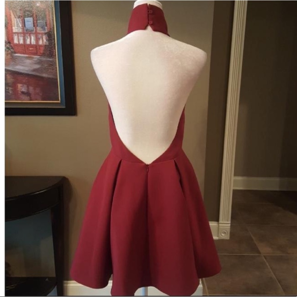 Red Maroon Smoke Trails Dress - Picture 5 of 9